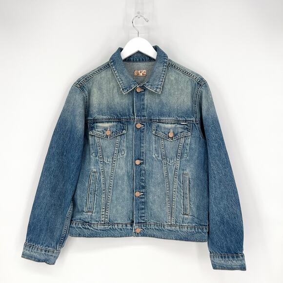 MOTHER The Brother Denim Jacket Even Hippies Get the Blues Women’s Size Medium - Picture 1 of 7